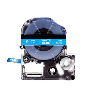 Картридж Epson LabelWorks LC-3LWV 9 мм, ламінована стрічка, білий текст на синьому LC-3LWV фото