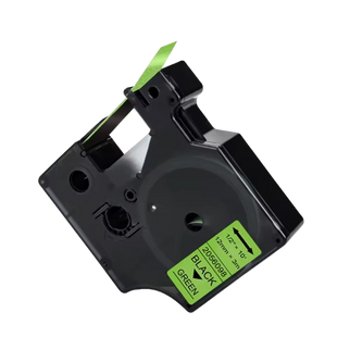 Картридж DYMO D1 2056098 12 мм, глітерна стрічка, чорний текст на зеленому 2056098 фото
