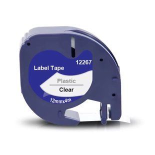 Картридж DYMO LetraTag 12267 12 мм, пластикова стрічка, чорний текст на прозорому 12267 фото