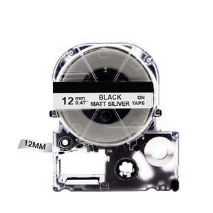 Картридж Epson LabelWorks LC-4SBE 12 мм, ламінована стрічка, чорний текст на сірому LC-4SBE фото