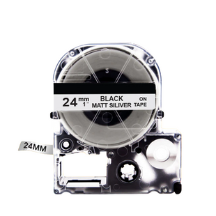 Картридж Epson LabelWorks LC-6SBE 24 мм, ламінована стрічка, чорний текст на сірому LC-6SBE фото
