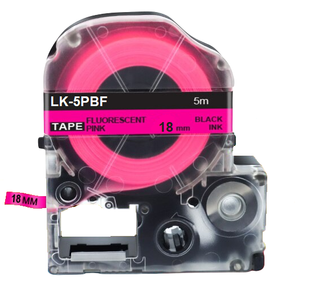 Картридж Epson LabelWorks LK-5PBF 18 мм, флуоресцента стрічка, чорний текст на рожевому LK-5PBF фото