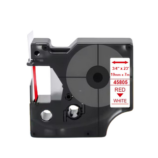 Картридж DYMO D1 45805 19 мм, ламінована стрічка, червоний текст на білому 45805 фото