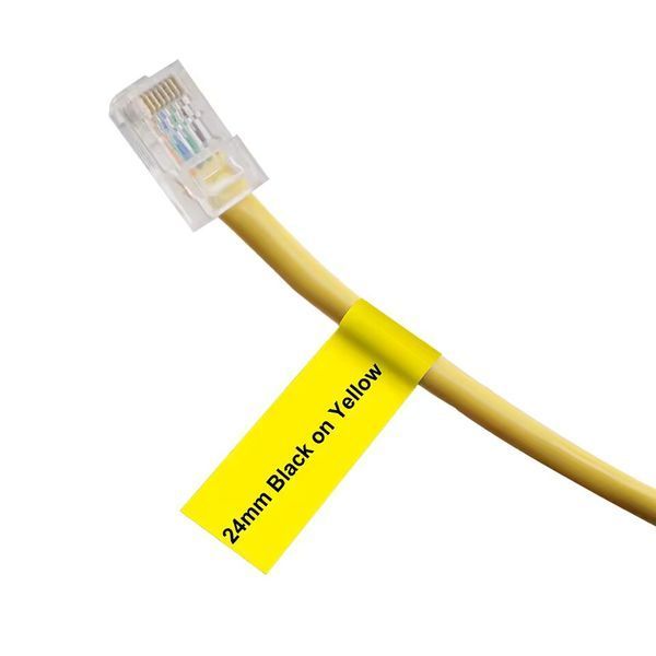 Картридж DYMO D1/Rhino 1734525 24 мм, гнучка стрічка, чорний текст на жовтому 1734525 фото