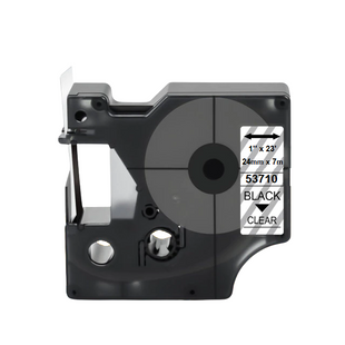 Картридж DYMO D1 53710 24 мм, ламінована стрічка, чорний текст на прозорому 53710 фото