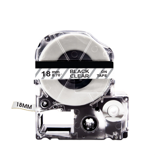 Картридж Epson LabelWorks LC-5TBN 18 мм, ламінована стрічка, чорний текст на прозорому LC-5TBN фото