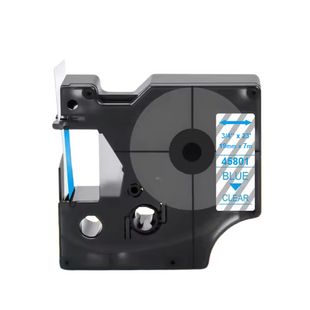 Картридж DYMO D1 45801 19 мм, ламінована стрічка, синій текст на прозорому 45801 фото