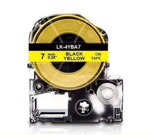 Картридж Epson LabelWorks LK-4YBA7 7 мм, термозбіжна трубка, чорний текст на жовтому LK-4YBA7 фото