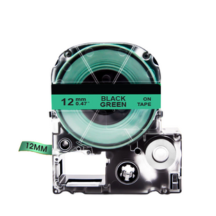Картридж Epson LabelWorks LC-4GBP 12 мм, ламінована стрічка, чорний текст на зеленому LC-4GBP фото