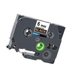 Картридж Brother P-Touch TZe-314 6 мм, ламінована стрічка, золотий текст на чорному TZe-314 фото