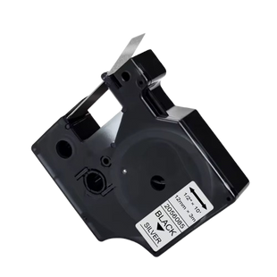 Картридж DYMO D1 2056085 12 мм, глітерна стрічка, чорний текст на сріблястому 2056085 фото