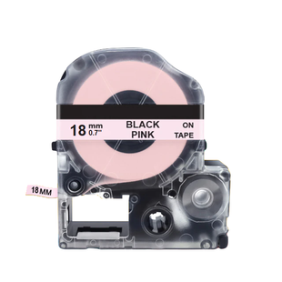 Картридж Epson LabelWorks LK-5PBK 18 мм, текстильна стрічка, чорний текст на рожевому LK-5PBK фото